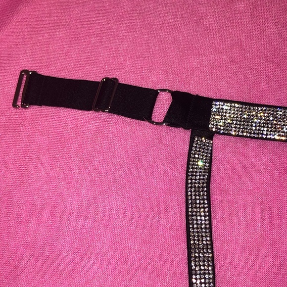 💗 VICTORIA SECRET FASHION SHOW RHINESTONE SHINE SPARKLE GLITTERY GARTER BELT XS - Picture 7 of 8
